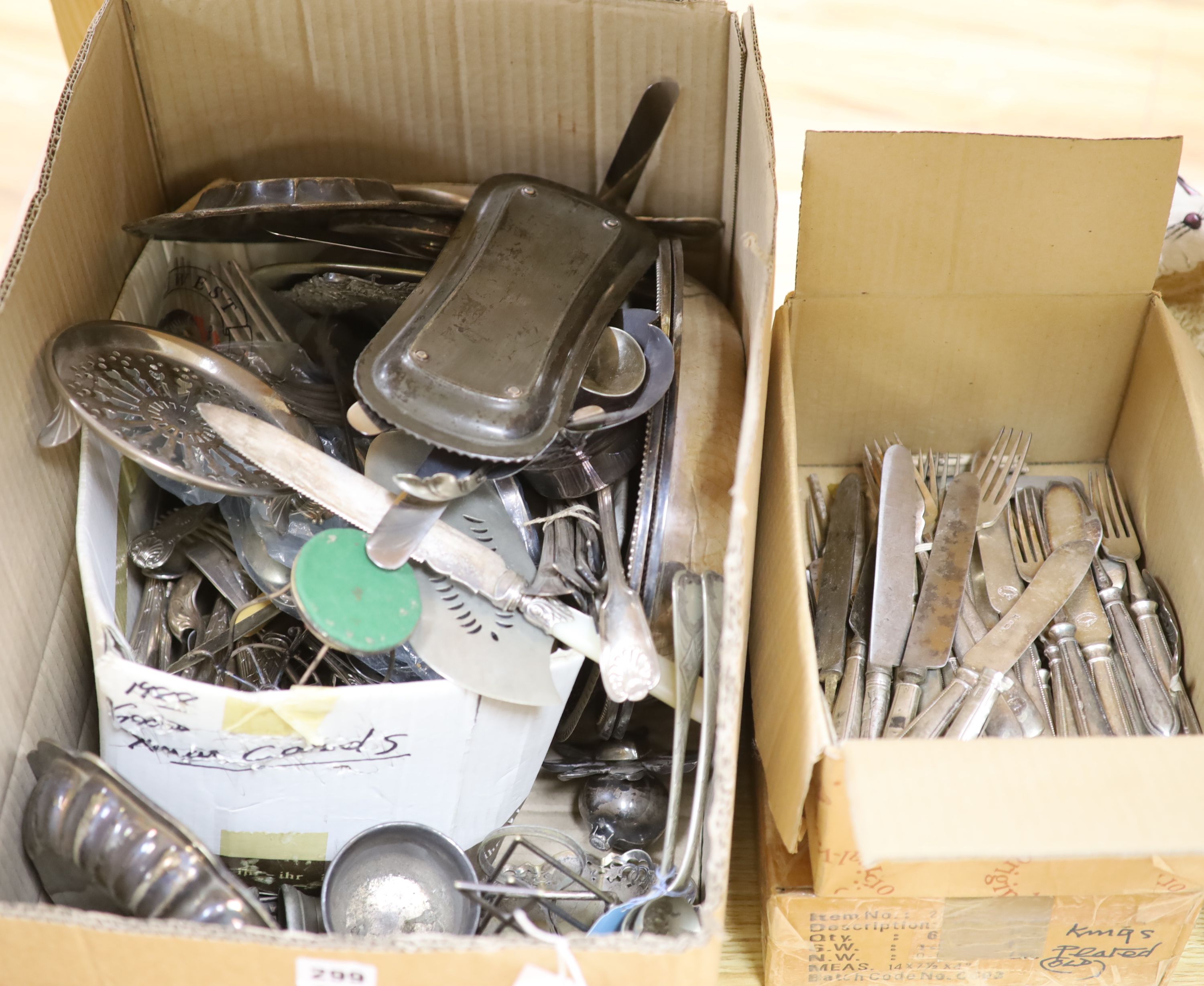 A quantity of silver and plated ware including cutlery